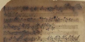 Blatt aus Sammelband mit utographen Fragmenten von Werken Händels